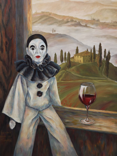 Painting titled "Piero in Tuscany" by Natali Shtainfeld-Borovkov, Original Artwork