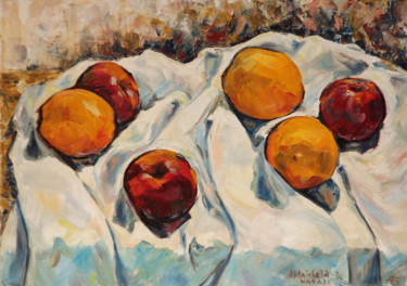 Painting titled "Apples and oranges" by Natali Shtainfeld-Borovkov, Original Artwork, Oil