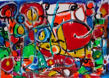 Malerei mit dem Titel "Al mercato" von Natali Tredici, Original-Kunstwerk, Acryl