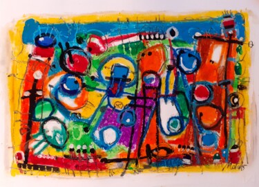 Peinture intitulée "Energia e vita" par Natali Tredici, Œuvre d'art originale, Crayon