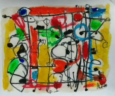 Peinture intitulée "Snoopy" par Natali Tredici, Œuvre d'art originale, Tempera