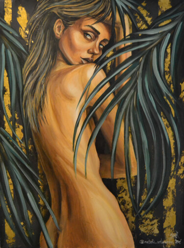 Painting titled "TROPICAL EMBRACE" by Natali Ustimenko, Original Artwork, Oil