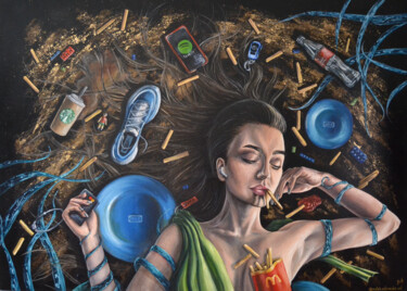Картина под названием "BRANDS OFF" - Натали Устименко, Подлинное произведение искусства, Акрил