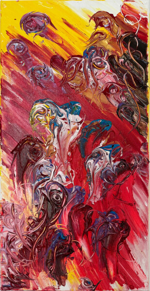 Pintura titulada "Abstract flower org…" por Natali Ustinova, Obra de arte original, Acrílico Montado en Bastidor de camilla…