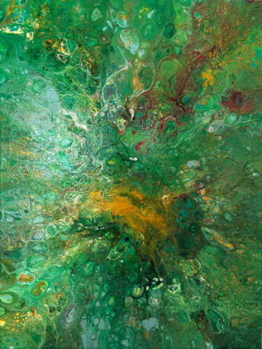 Pintura titulada "Green orgasm of hap…" por Natali Ustinova, Obra de arte original, Acrílico Montado en Bastidor de camilla…