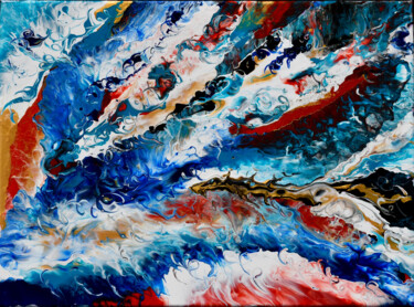 Картина под названием "Страстно-синий орга…" - Натали Устинова, Подлинное произведение искусства, Акрил