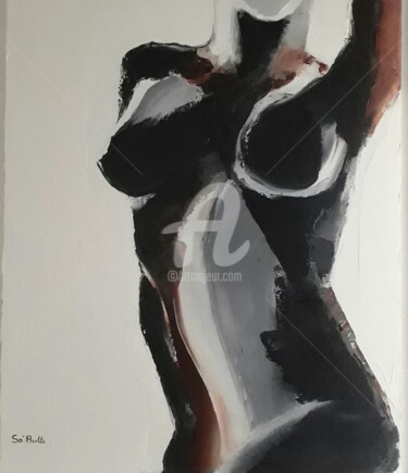 Painting titled "Nu tricolore" by So'Bortti, Original Artwork, Oil