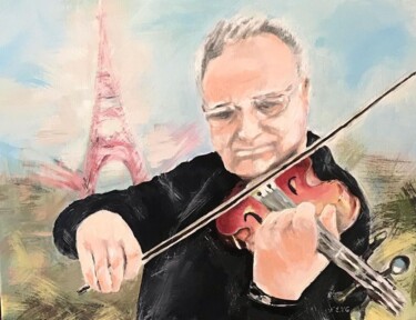 Painting titled "violinist" by Natalia Arndt, Original Artwork, Acrylic