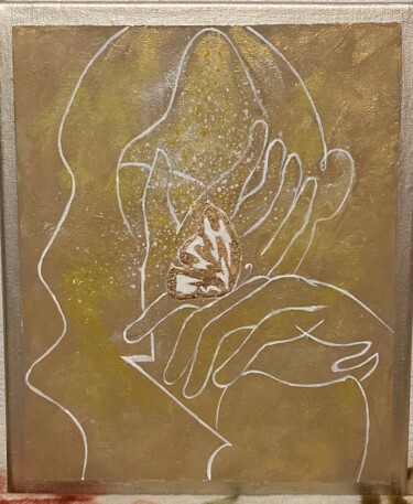 Pittura intitolato "Золотая пыльца" da Natalia Asadchih (Intuitive Art), Opera d'arte originale, Acrilico