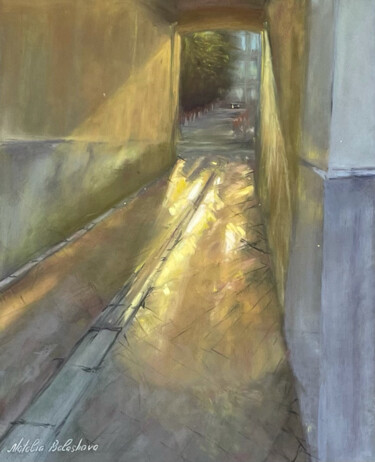 Pintura titulada "Golden beam" por Natalia Balashova. Pastelist., Obra de arte original, Pastel Montado en Bastidor de camil…