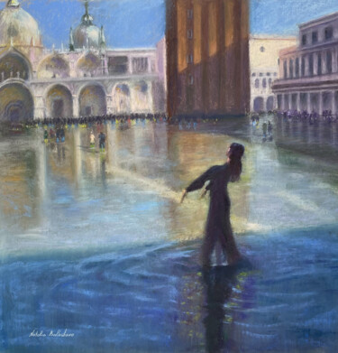 Pittura intitolato "love in Venice  por…" da Natalia Balashova. Pastelist., Opera d'arte originale, Pastello