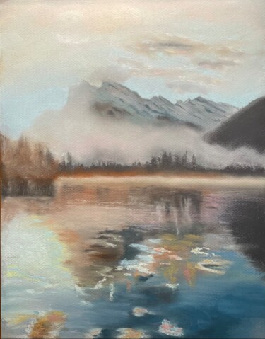 Painting titled "Mountain Lake. Past…" by Natalia Balashova. Pastelist., Original Artwork, Pastel