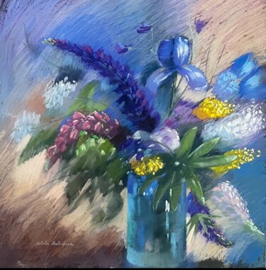 Peinture intitulée "spring flowers past…" par Natalia Balashova. Pastelist., Œuvre d'art originale, Pastel