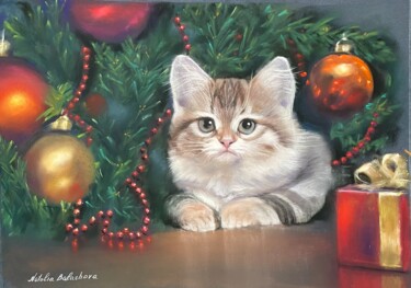 Картина под названием "Portrait of a kitte…" - Natalia Balashova. Pastelist., Подлинное произведение искусства, Пастель