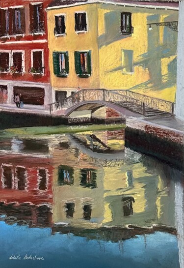 Peinture intitulée "October in Venice…" par Natalia Balashova. Pastelist., Œuvre d'art originale, Pastel