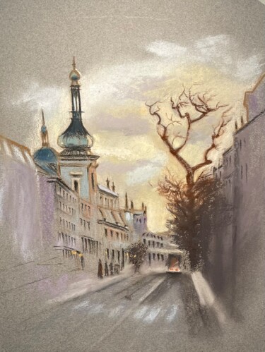Peinture intitulée "City.  Prague." par Natalia Balashova. Pastelist., Œuvre d'art originale, Pastel