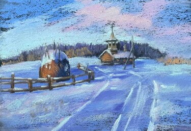 Painting titled "Winter" by Natalia Balashova. Pastelist., Original Artwork, Pastel