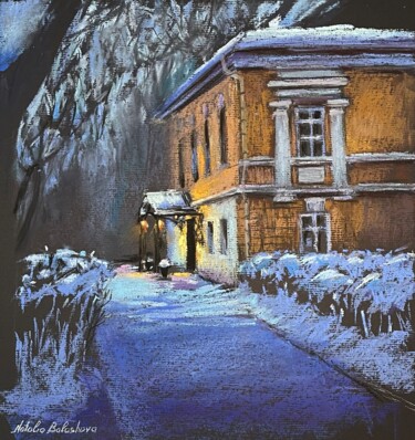 Painting titled "an evening walk  pa…" by Natalia Balashova. Pastelist., Original Artwork, Pastel