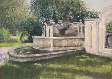 Peinture intitulée "The fountain.  Ital…" par Natalia Balashova. Pastelist., Œuvre d'art originale, Pastel