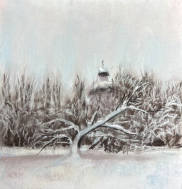 Pintura intitulada "after snowfall  Pas…" por Natalia Balashova. Pastelist., Obras de arte originais, Pastel