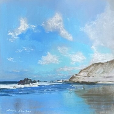 Painting titled "sea.  lagoon  Pastel" by Natalia Balashova. Pastelist., Original Artwork, Pastel