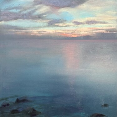 Peinture intitulée "Sky and sea.  Sunse…" par Natalia Balashova. Pastelist., Œuvre d'art originale, Pastel