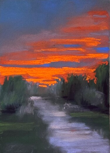 Peinture intitulée "sunset  pastel" par Natalia Balashova. Pastelist., Œuvre d'art originale, Pastel