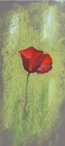 Malerei mit dem Titel "poppy portrait  pas…" von Natalia Balashova. Pastelist., Original-Kunstwerk, Pastell