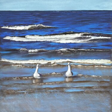 Malerei mit dem Titel "Baltic Sea. Pastel…" von Natalia Balashova. Pastelist., Original-Kunstwerk, Pastell