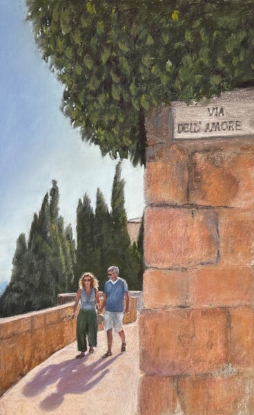 Painting titled "Via dell’ amore. Pi…" by Natalia Balashova. Pastelist., Original Artwork, Pastel