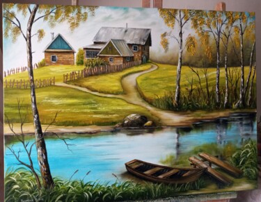 Картина под названием ""На берегу реки " 6…" - Natalia Bazyliuk, Подлинное произведение искусства, Масло