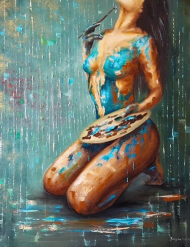Pittura intitolato "Oil painting on can…" da Natalia Bazyliuk, Opera d'arte originale, Olio Montato su Telaio per barella in…