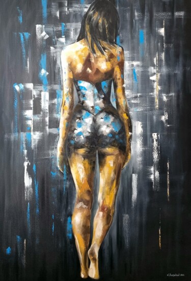 Painting titled "Oilpainting Woman" by Natalia Bazyliuk, Original Artwork, Oil Mounted on Wood Stretcher frame