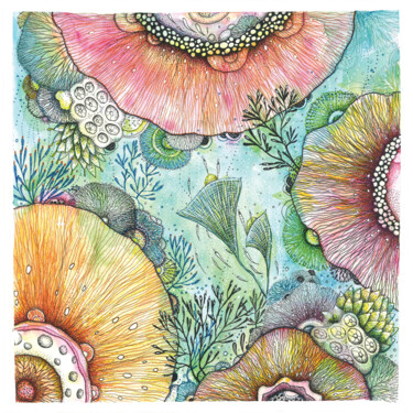 Drawing titled "Underwater World 5" by Natalia Berezina (natimade), Original Artwork, Watercolor