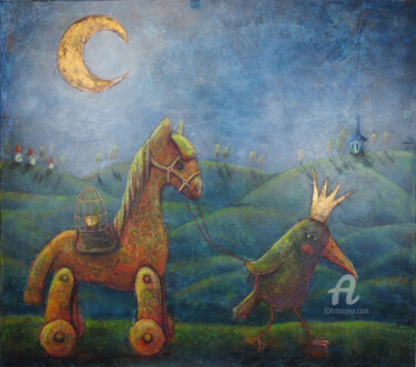 Pintura intitulada "Autumn is coming" por Natalia Berezina (natimade), Obras de arte originais, Acrílico