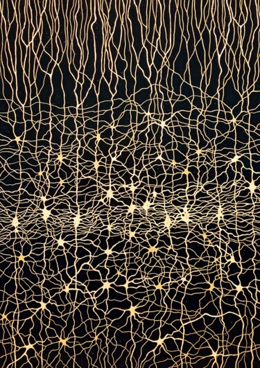Peinture intitulée "Neurons XIV" par Natalia Bienek, Œuvre d'art originale, Acrylique Monté sur Châssis en bois
