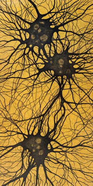 Peinture intitulée "Astrocytes VIII" par Natalia Bienek, Œuvre d'art originale, Acrylique Monté sur Châssis en bois