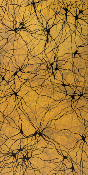 Картина под названием "Neurons XXII" - Natalia Bienek, Подлинное произведение искусства, Акрил Установлен на Деревянная рама…