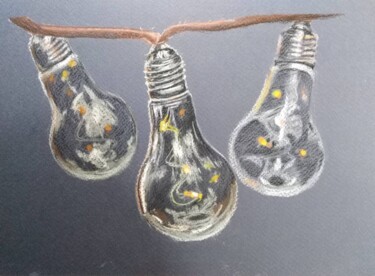 Dessin intitulée "Bulbs" par Natalia Bokhanova, Œuvre d'art originale, Pastel