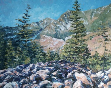 Painting titled "Stone mountains" by Natalia Bykova, Original Artwork, Oil