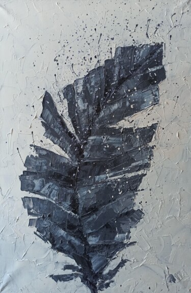 Картина под названием "Magic feather" - Natalia Bykova, Подлинное произведение искусства, Масло Установлен на Деревянная рам…