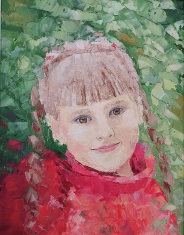 Painting titled "Viktoria" by Natalia Bykova, Original Artwork, Oil Mounted on Wood Stretcher frame