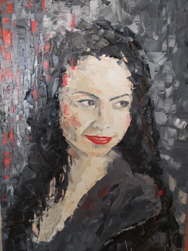 Painting titled "Beautiful" by Natalia Bykova, Original Artwork, Oil Mounted on Wood Stretcher frame