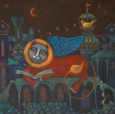 Peinture intitulée ""Меня перенесла сюд…" par Natalia Chaikovskaia, Œuvre d'art originale, Tempera