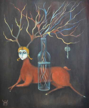 Peinture intitulée ""Торжество вечного…" par Natalia Chaikovskaia, Œuvre d'art originale, Tempera