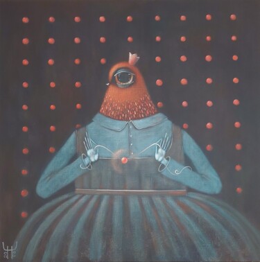 Schilderij getiteld ""Твой главный секре…" door Natalia Chaikovskaia, Origineel Kunstwerk, Tempera