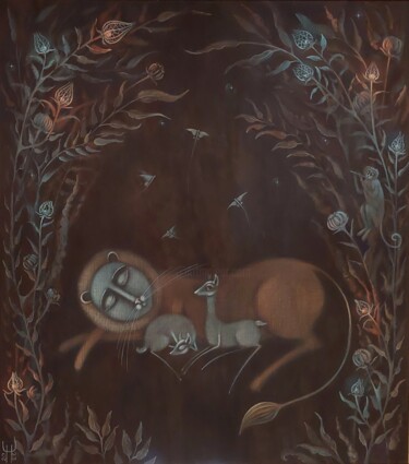 Peinture intitulée ""Безмятежность полн…" par Natalia Chaikovskaia, Œuvre d'art originale, Tempera