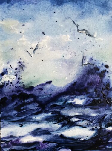 Pittura intitolato "THE STORM" da Natalia Czarnecka-Diling, Opera d'arte originale, Acrilico