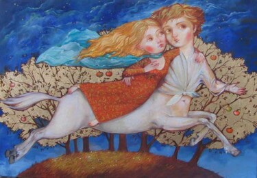 Pittura intitolato "Беглецы" da Natalia Derevianko, Opera d'arte originale, Altro