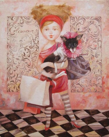 Pittura intitolato "Glamour" da Natalia Derevianko, Opera d'arte originale, Olio